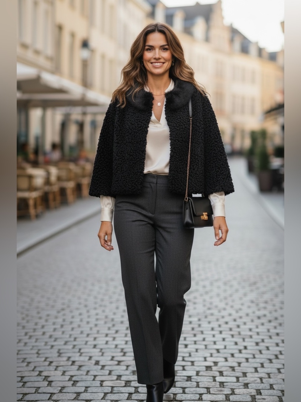 Franklin Simon Persian lamb and mink short winter  jacket in black